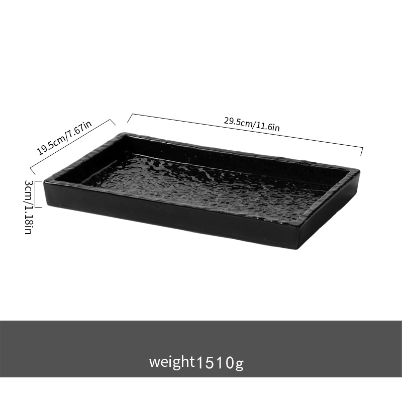 Black ceramic tray - Large