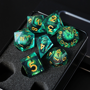 ชุดลูกเต๋า RPG Resin D และ D 7ชิ้นหลายสี D & D ลูกเต๋าหลายรูปแบบดันเจี้ยนและเกมเล่นตามบทบาทและเกมบนโต๊ะอื่นๆ - Product Image 2