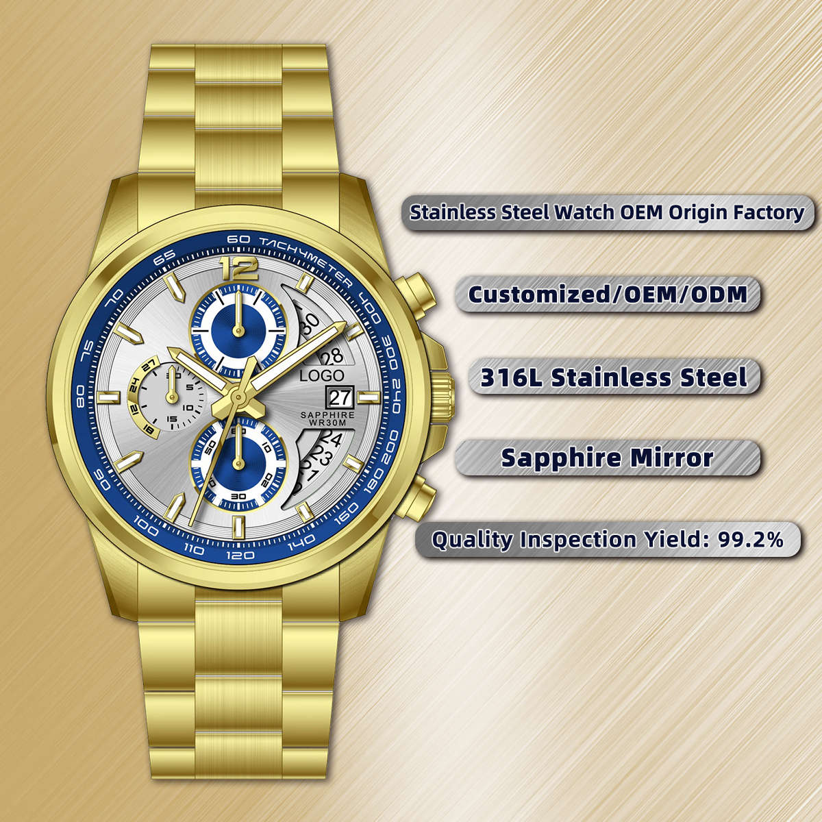Gold/Blue/Silver/Blue