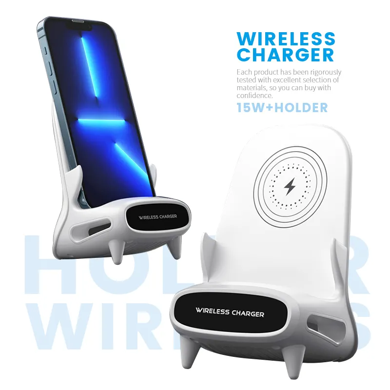 Wireless Charger Stand 15w Wireless Fast Charging Universal Desktop Mobile Phone Accessories Fast Holder Charger Stand