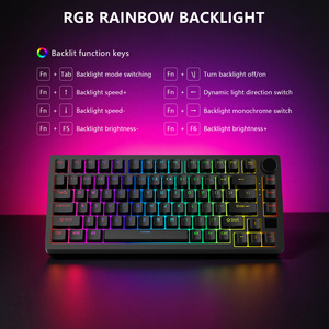 Tastiera da gioco Wireless retroilluminabile RGB batteria 5000mAh per tastiera Bluetooth 5.0 USB-C Display digitale - Product Image 2