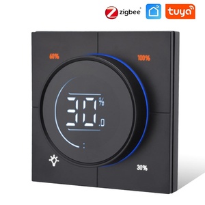 适用于家用欧盟/英国的图雅智能旋钮开关Zigbee无线三端双向可控硅发光二极管调光面板开关数字显示电脑材料 - Product Image 2