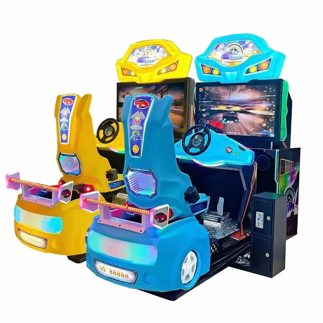 Jeux d'intérieur Vidéo d'arcade à pièces Simulateur pour 2 joueurs Jeu de course automobile