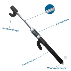 C- ล็อคพวงมาลัยอุปกรณ์ป้องกันการโจรกรรมในรถยนต์, ล็อครถสากลรหัสผ่าน Keyless, ล็อครถแบบพับเก็บได้สําหรับงานหนัก - Product Image 5