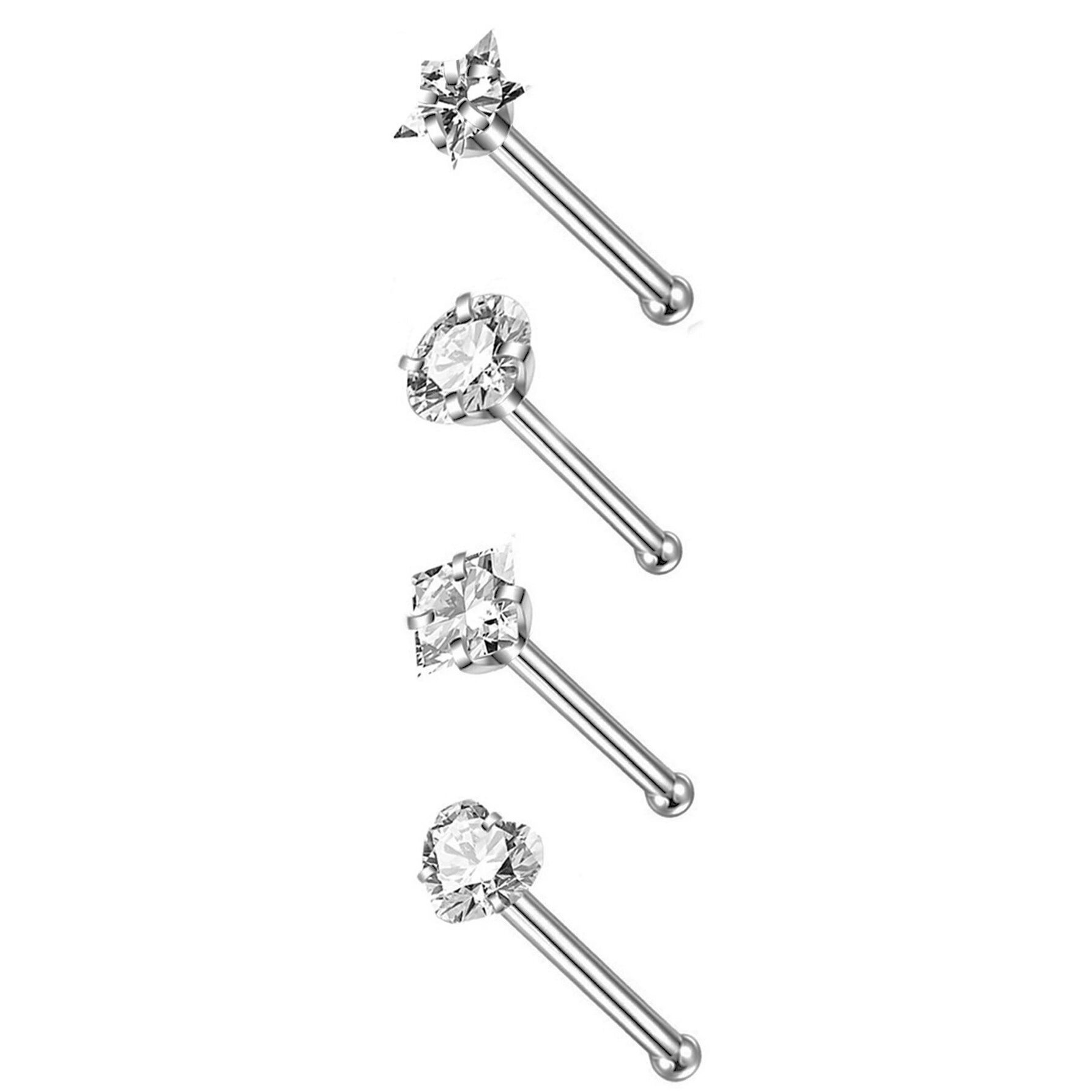 Tige droite argent-blanc