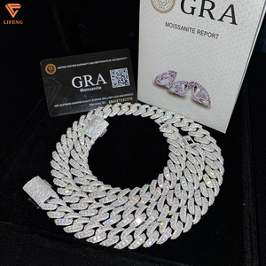 Горячая распродажа 10 мм 12 мм 14 мм 15 мм 20 мм 925 Серебряный Муассанит кубинское звено цепи с сертификатом хип-хоп звено ожерелье для подарка - Product Image 4