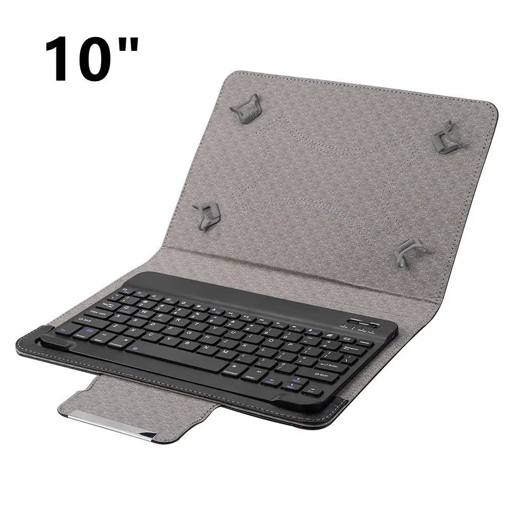 फैक्टरी माइक्रो ट्रेंडिंग पोर्टेबल वायरलेस मिनी कीबोर्ड चमड़े का मामला 10 "एंड्रॉइड टैबलेट कंप्यूटर स्विच प्रकार वायर्ड फीचर