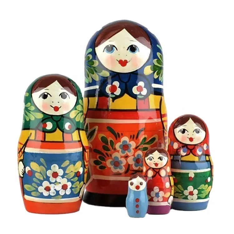 Tùy Chỉnh Hình Gỗ Truyền Thống Nga Lưu Niệm Làm Tổ Búp Bê Bằng Gỗ Marianne Matryoshka Romashka Phong Cách Búp Bê