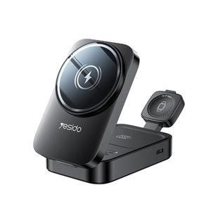 Yesido DS27 15Wワイヤレス高速充電複数保護折りたたみ式デザイン3-in-1デスクトップワイヤレス充電器 - Product Image 1