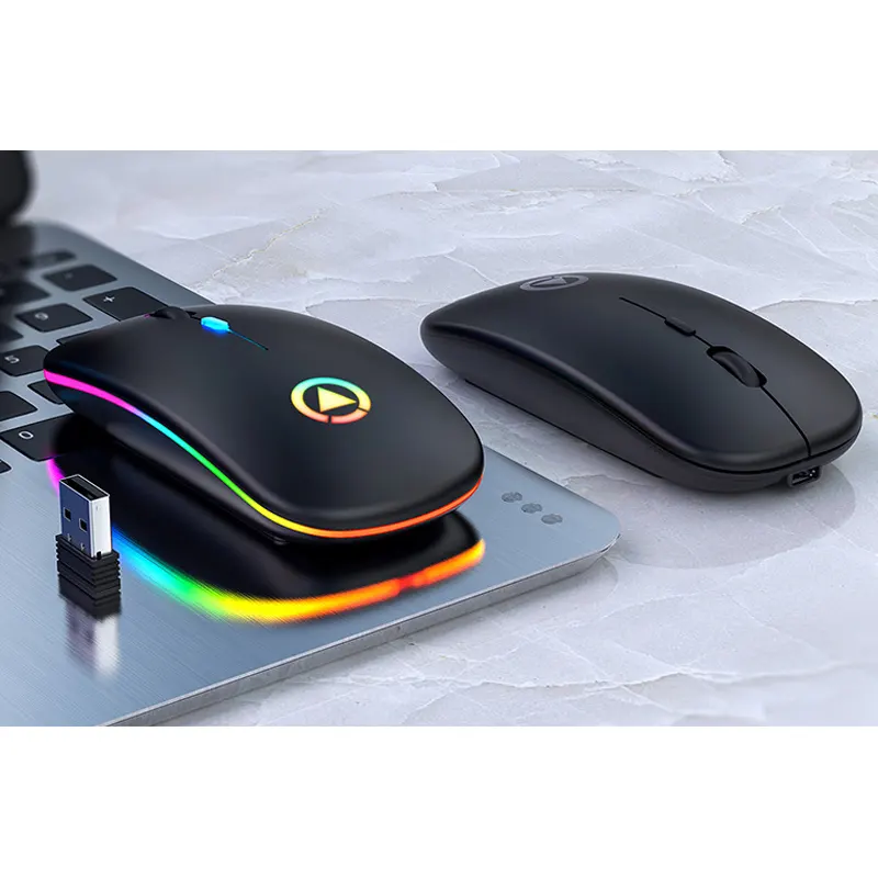 A2 leise Mäuse 2,4 GHz Maus mit LED-Hintergrund beleuchtung geeignet für PC Laptop ergonomische Gaming BT drahtlose Maus