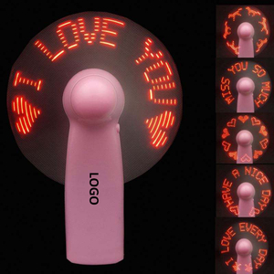 Logotipo personalizable aire acondicionado ventiladores recargables Mini PortableUSB programable Led mensaje ventilador de mano - Product Image 2