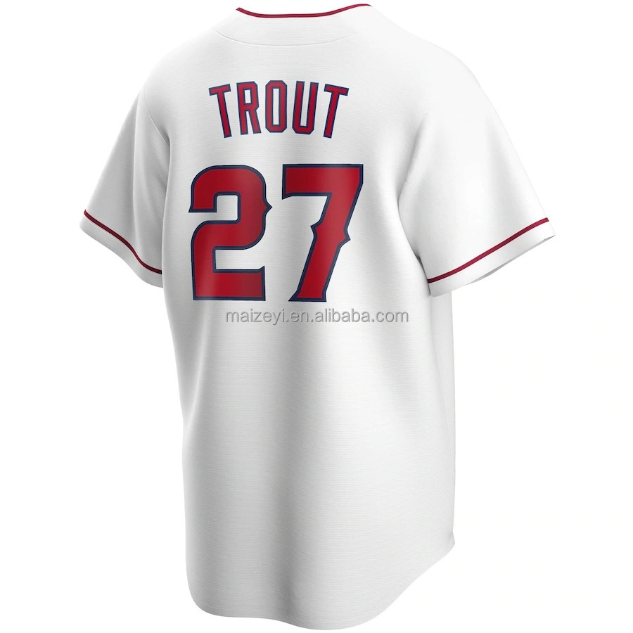 #27 Mike Trout Blanc