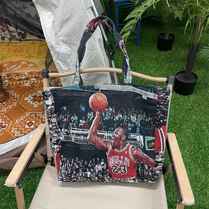กระเป๋าผ้าทอขนาดใหญ่แบบพับได้สำหรับใส่ของแบบกีฬาสินค้ามาใหม่