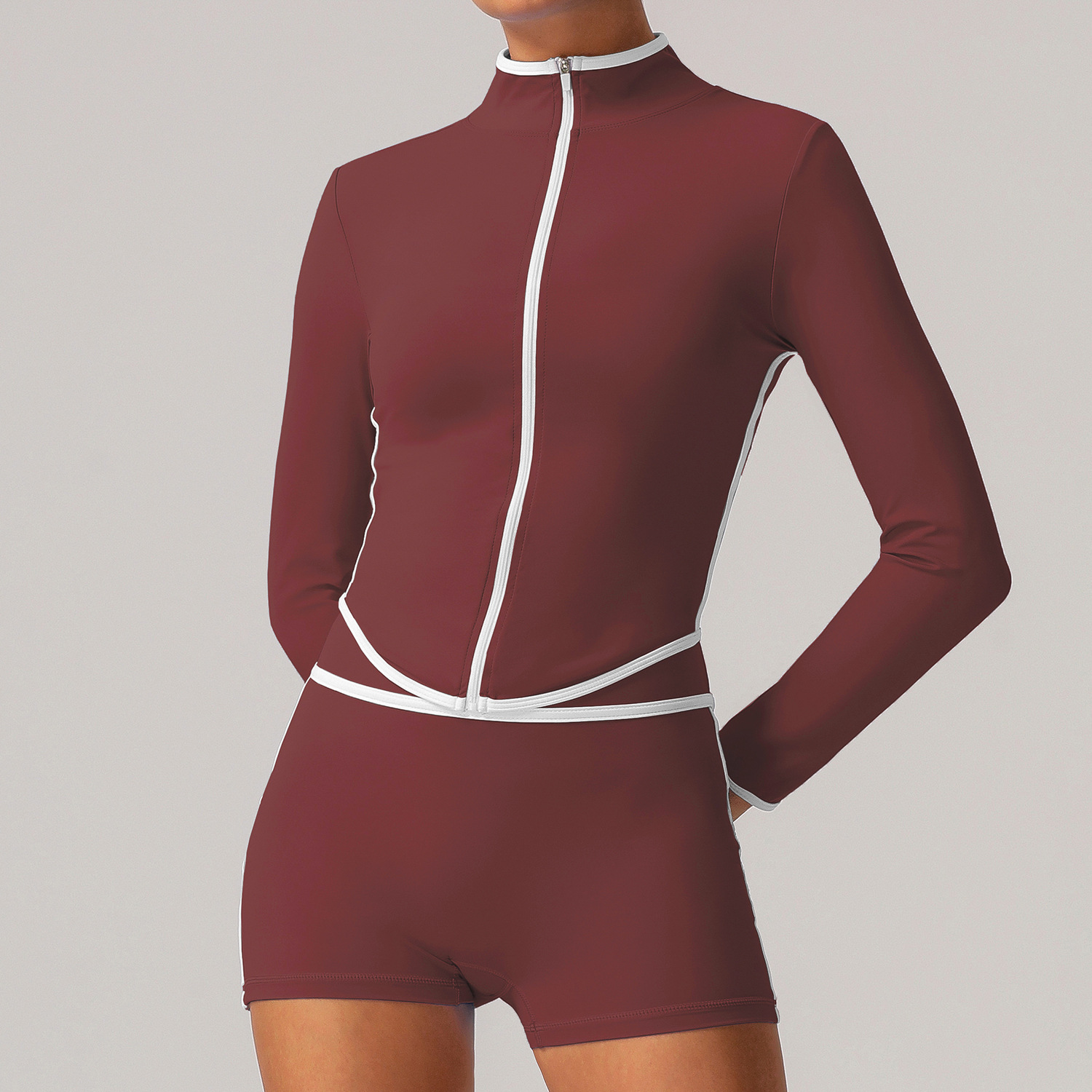 Rosso scuro - Giacca e pantaloncini