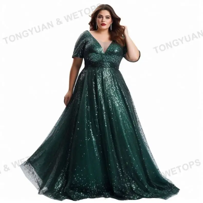 Plus Size paillettes cattolica sposa Prom abiti lunghi Sexy Party And Evening Party Bridal Luxury Lady abiti eleganti da donna