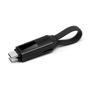 免费样品定制标志企业钥匙扣100W 5A 4in1快速充电迷你电缆OTG兼容安卓Micro-USB Type-C