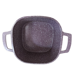 高品質の調理用スクエアポット21個セットキッチン用品ノンスティックパンセットキャスティングポット医療用石調理鍋調理器具 - Product Image 5