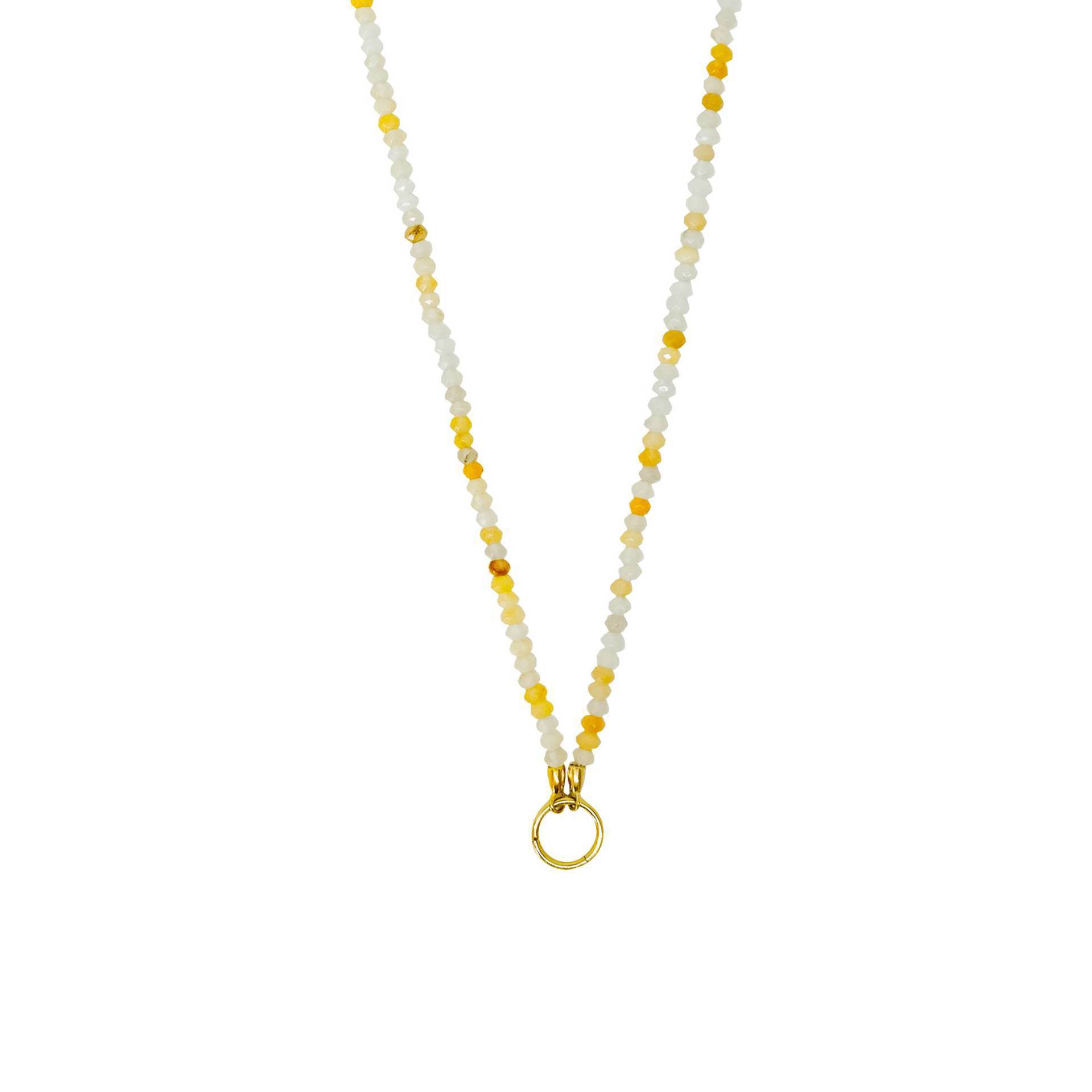 Collier vivant en perles jaunes