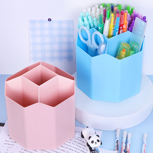 Yuzmei Nhựa Văn Phòng Học Tập Máy Tính Để Bàn Lưu Trữ Bút Chì Chủ Pp Bút Chì Chủ Bốn Lưới Bàn Tổ Chức Trang Điểm Bàn Chải Chủ - Product Image 3