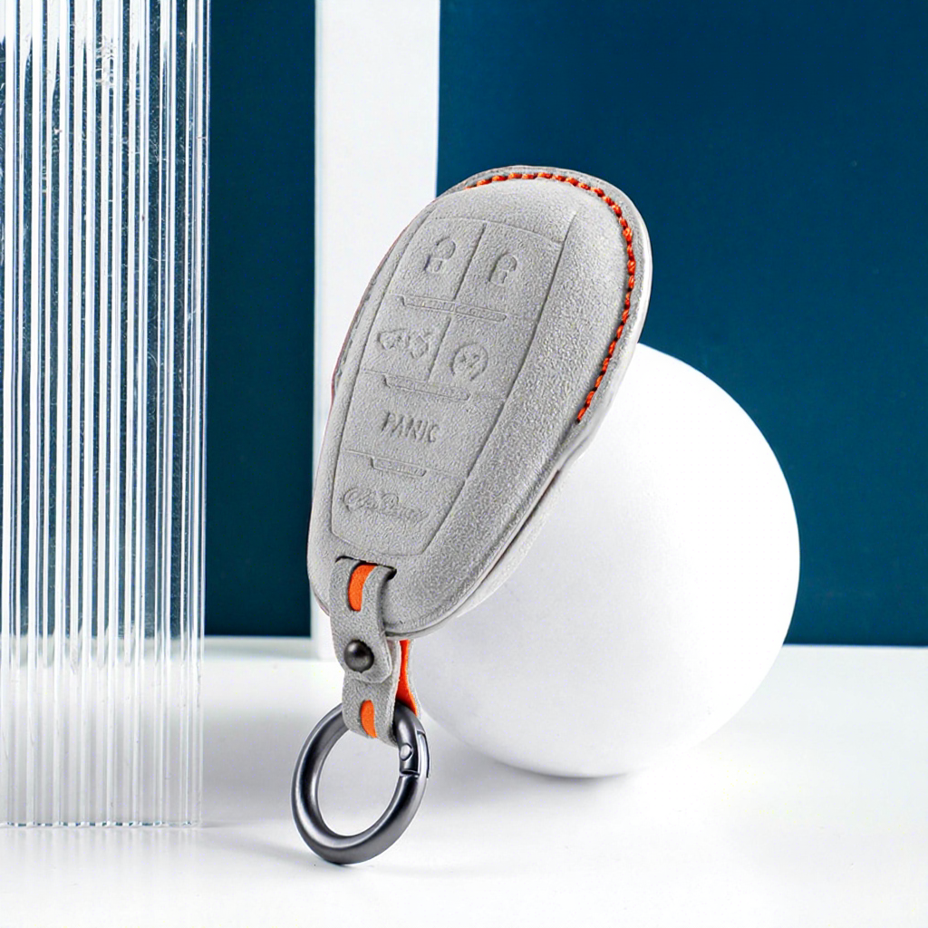 #4978 Grigio chiaro con cuciture arancioni