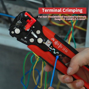 Fabrika OEM kendinden ayarlı tel striptizci, tel Crimper, tel kesici-3 in 1 otomatik çok amaçlı tel striptizci 10-24 AWG - Product Image 5