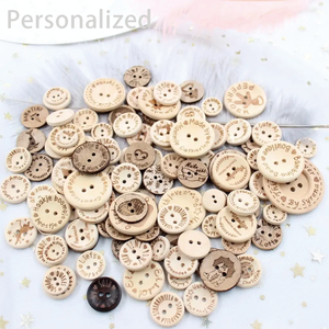 Botón de madera personalizado sin terminar Botón de coco personalizado liso con su propio mensaje o nombre de la tienda - Product Image 1
