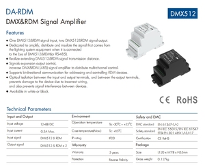 Skydance-Amplificador de señal DMX y RDM, 2 canales, entrada de señal y DMX512 RDM, dos salidas, 12-48V, 1 unidad - Product Image 6