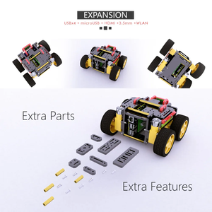 Kit per auto Smart Robot WiFi AWR 4WD per 4/3 Raspberry Pi modello B/B/2B, Kit Robot fai da te per bambini e adulti, tracciamento Target OpenCV - Product Image 3