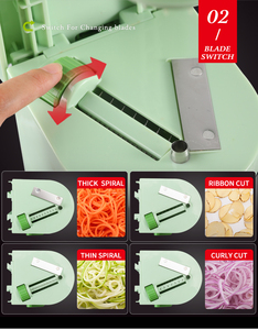 Handheld Manual Rotate Potato Grinder 5 in 1 Vegetable Slicer Food Chopper Scratched and <strong>Cutter</strong> for Home Kitchen - Product Image 4