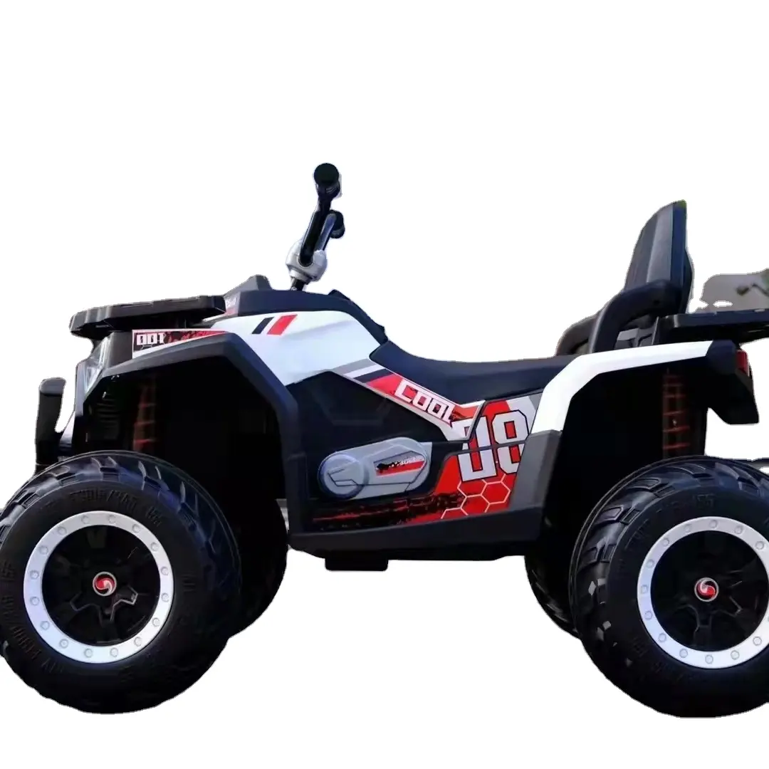 Kids ATV, veicolo elettrico alimentato a 12V con cintura di sicurezza LED corno musicale leggero USB/ MP3/TF, pneumatici da trekking Quad per regalo ragazzo e ragazza