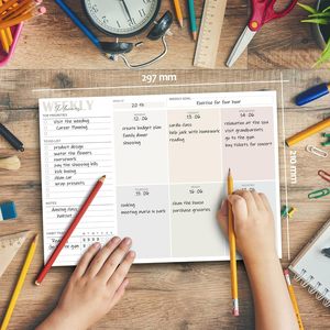 Wear Weekly Planner, блокнот, ежедневное расписание, календарь, главные приоритеты, флажок, список заметок, основные приоритеты, флажок, список дел - Product Image 4