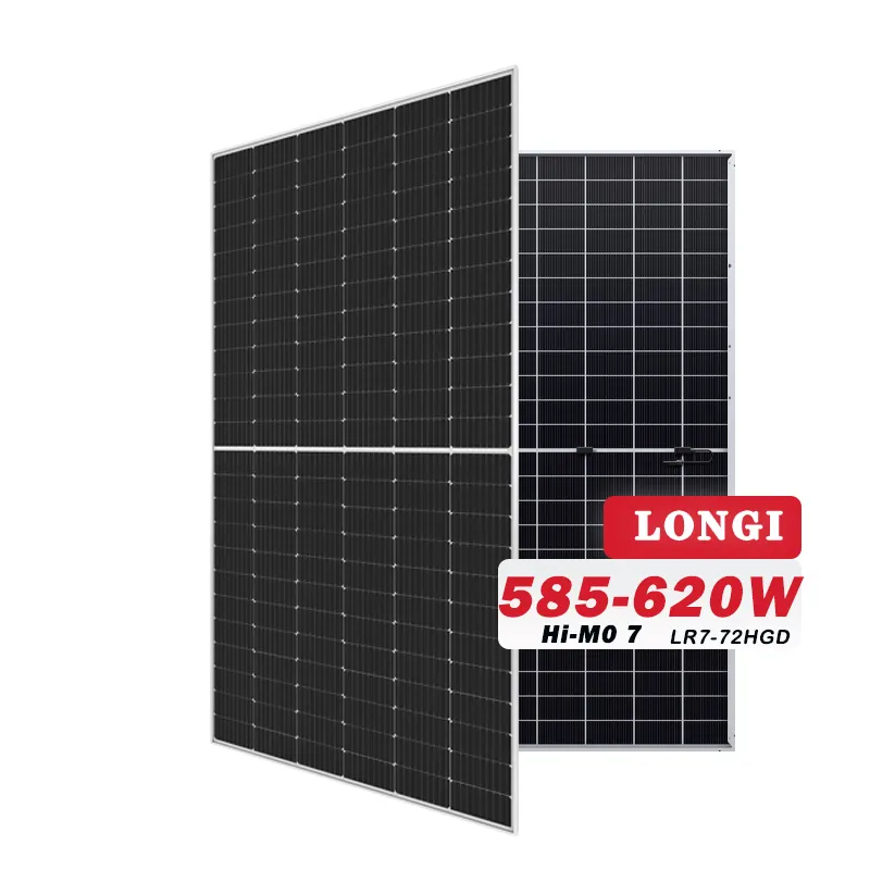 Longi Himo7 Paneles Solares Máy Nước Nóng Hpbc Di Động Bifacial 600W 610W 620W Tấm Năng Lượng Mặt Trời Phù Hợp Cho Nhà