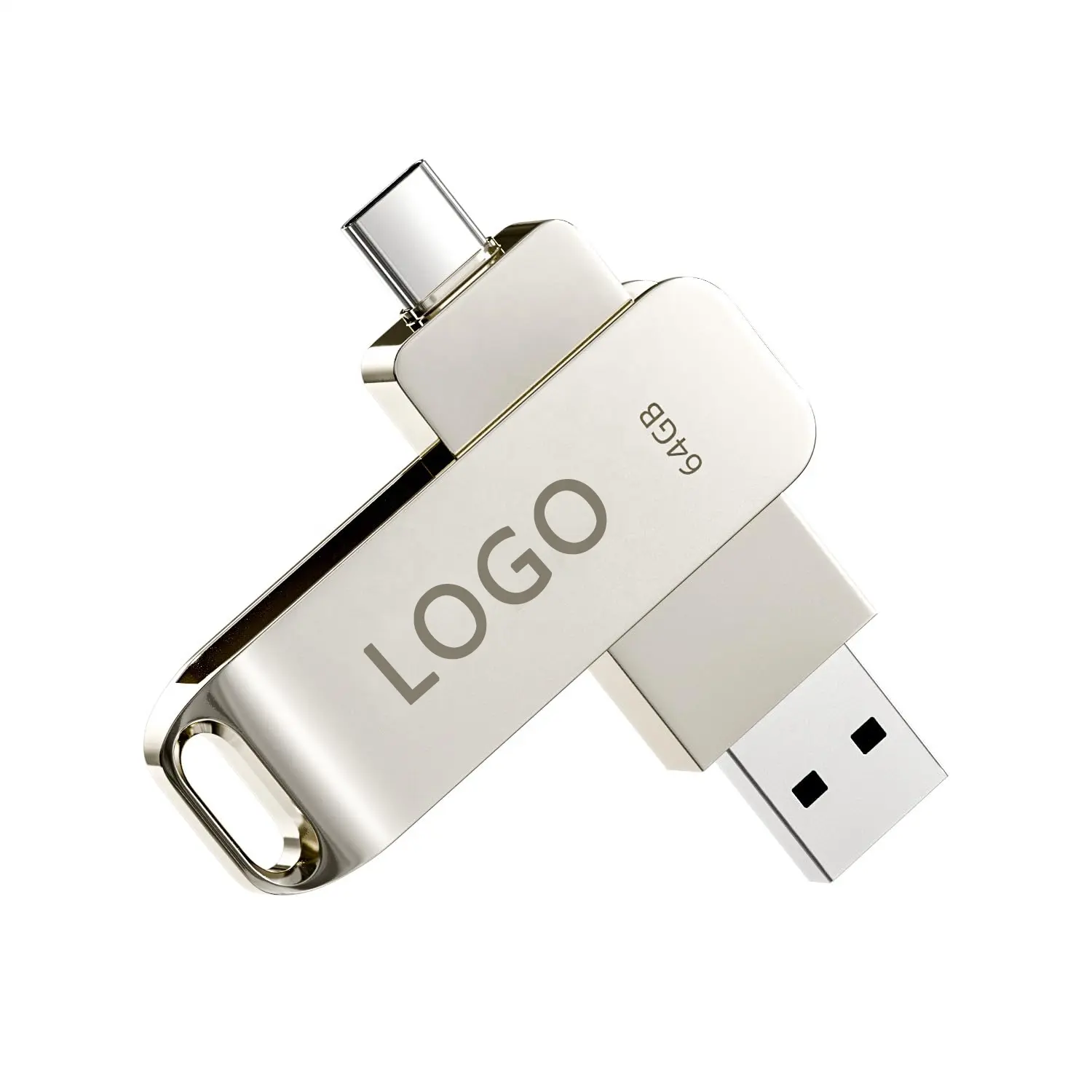 Discos promocionales de memoria Flash Usb Memorias Stick Pen Drive Pendrive 2 en 1 Swivel Usb 3,0 2,0 Otg Tipo C Metal Usb Flash Drive