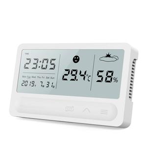 Touch Control LED <strong>Large</strong> Screen Thermometer <strong>Hygrometer</strong> With Weather Date/Time Alarm Clock USB Charging Digital Humidity Meter - Product Image 1