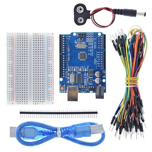 TZT Starter Kit für Arduino für Uno R3-Bündel mit 5 Artikeln: Uno R3, Bread board, Überbrückung kabel, USB-Kabel und 9-V-Batterieanschluss