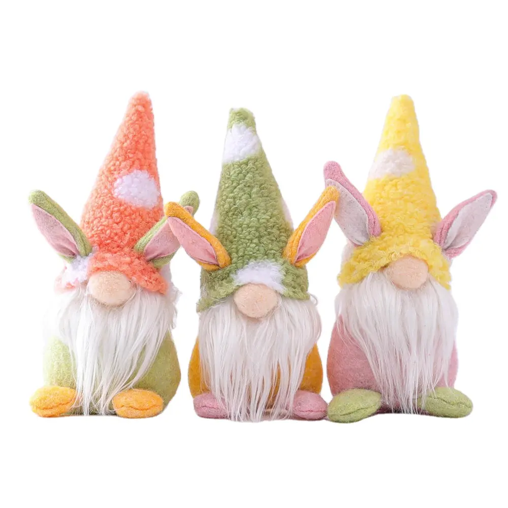 Boneco de pelúcia decorativo do dia da páscoa, boneco de coelhinho gnome, decoração artesanal de presente de páscoa, brinquedos para presente