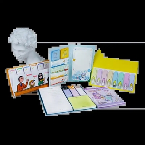 Venta al por mayor cubierta de cuero para hacer la lista de notas adhesivas libro Post Note Set índice combinación blocs de notas personalizados - Product Image 2