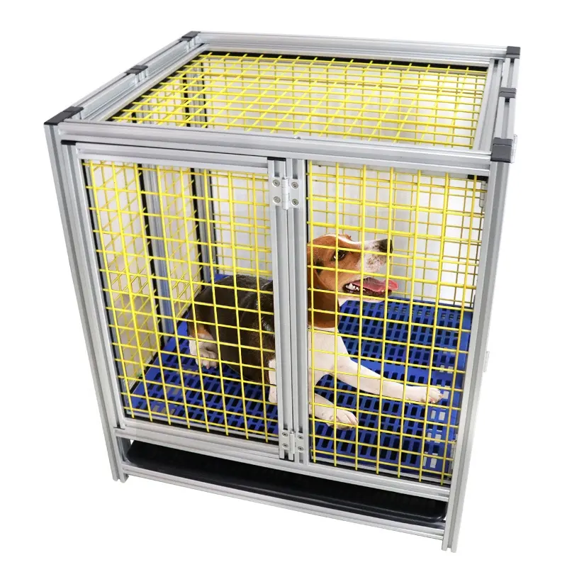 Thiết Kế Mới Stackable Dog Kennel Cage Nhà Động Vật Với Hồ Sơ Nhôm