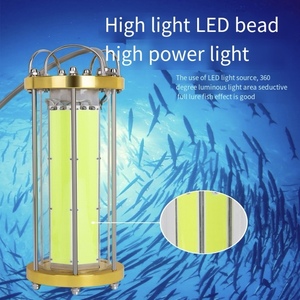 4000W su altı balıkçılığı ışığı 40M derin dalgıç LED zoka, gece balıkçılığı için yüksek yoğunluklu yeşil/beyaz ışık