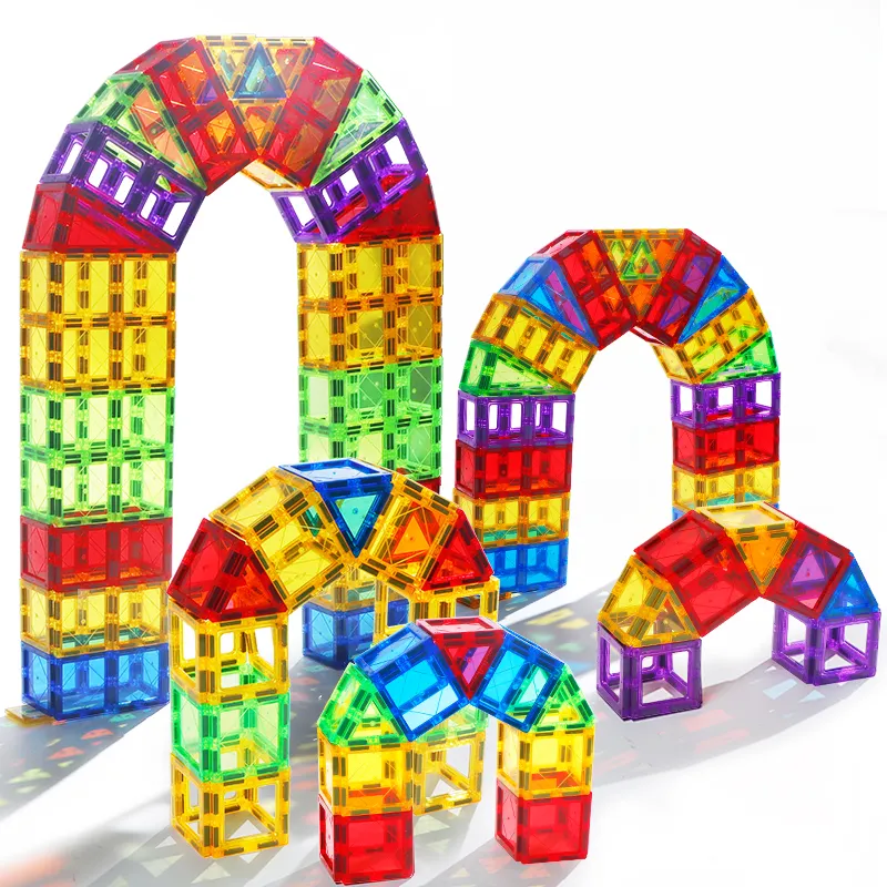 Magplayer Magnetische Speelgoed Hoge Kwaliteit Abs Plastic Magneet Blokken 3d Constructie Set Regenboog Kleuren Magnetische Tegels Speelgoed Voor Kinderen