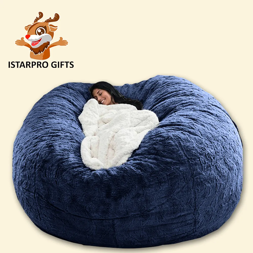 ISTARPRO GIFTS Bean Bag Chair Giant flannel cover no filling Furniture bed Big Sofa bed 6ft beanbag Cover living room sofas