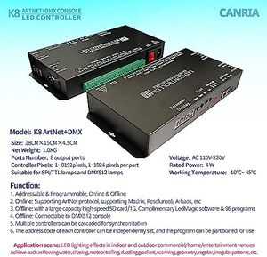 T8K musica + DMX CONSOLE ARTNET LED Controller programmabile IC Ws2811 Pixel Controller modulo per Pixel Light bar luce DJ Club