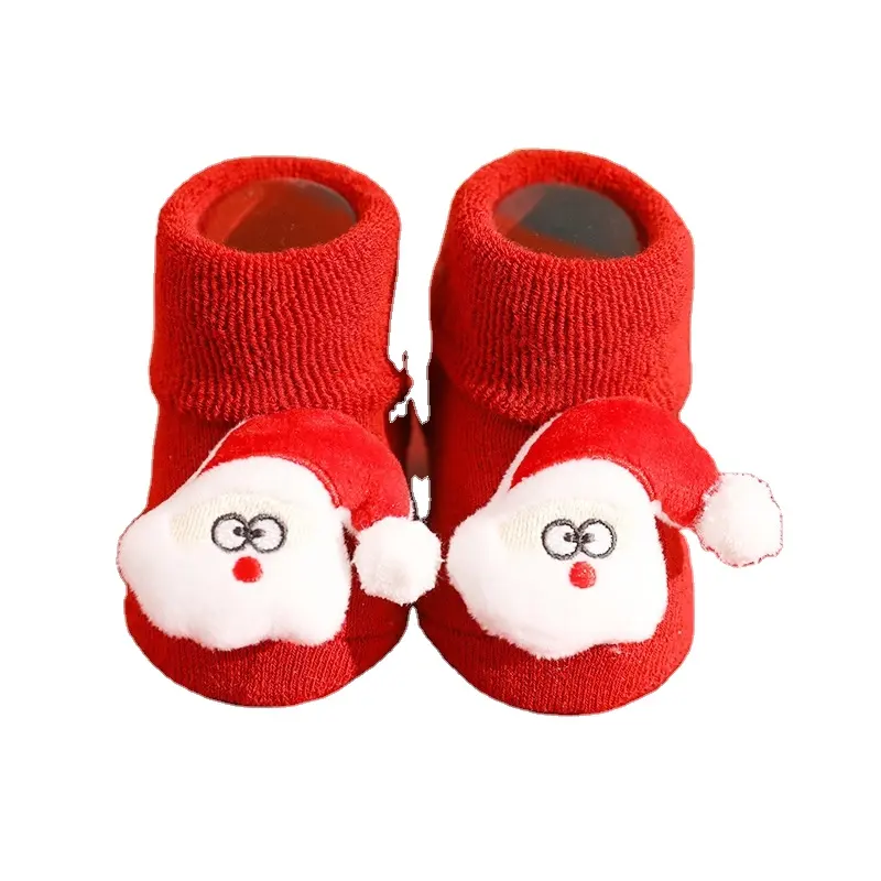 Venta al por mayor antideslizante lindo chico Navidad calcetines cálidos invierno tripulación calcetines Unisex calcetines de algodón