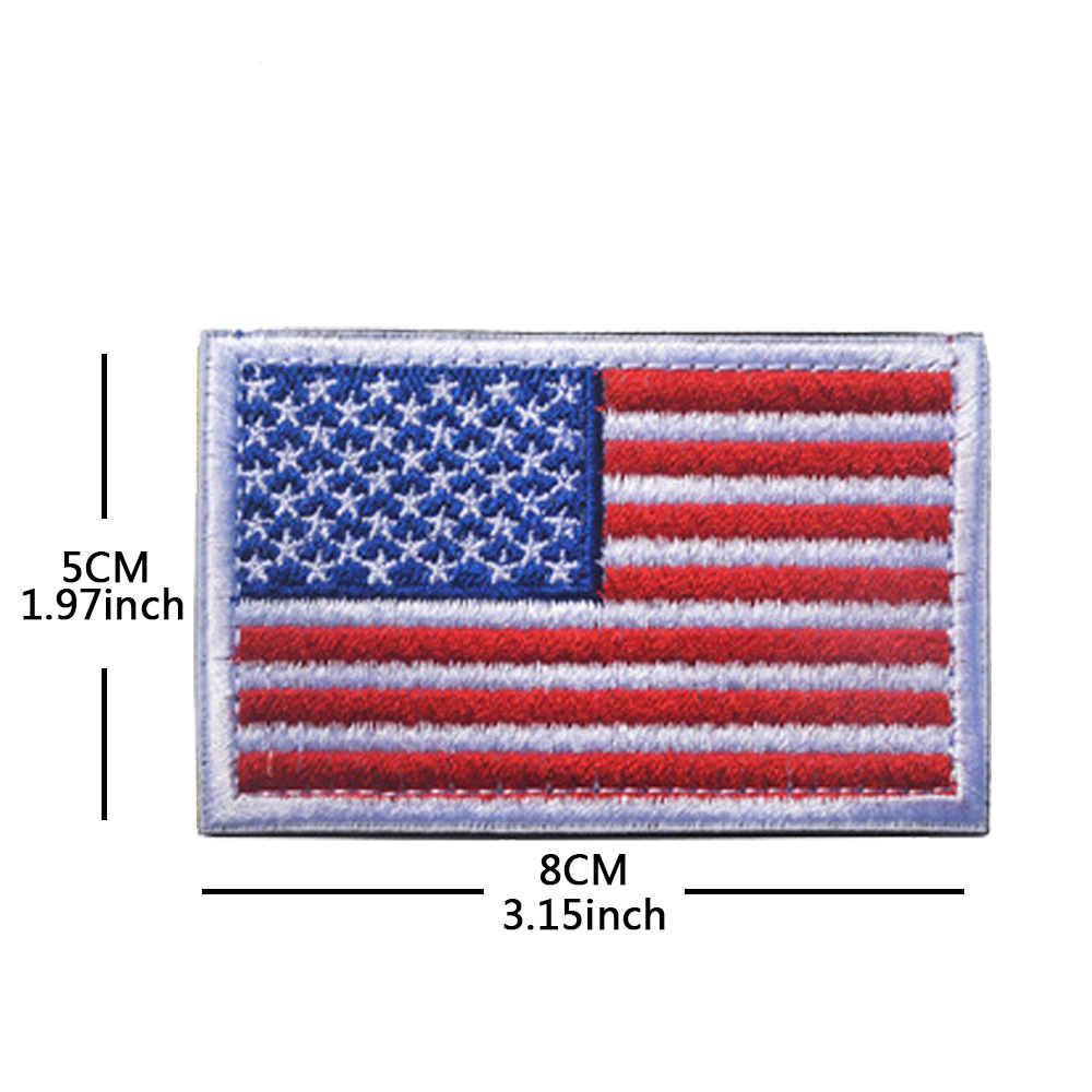 american flag-left-white border