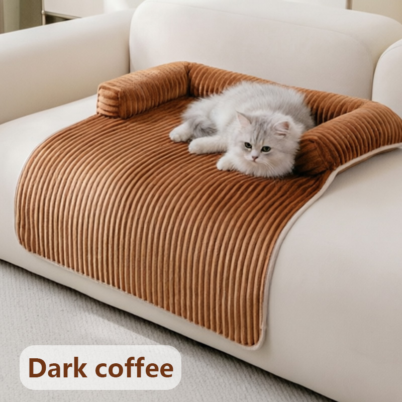 Warm Fleece Waterproof Pet Mat - Brown