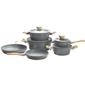 Hiện đại đá cẩm thạch không dính <span class=keywords><strong>Cookware</strong></span> Set chảo chảo & súp nồi kim loại cảm ứng tương thích cho hộ gia đình sử dụng & sữa chuẩn bị - Product Image 6