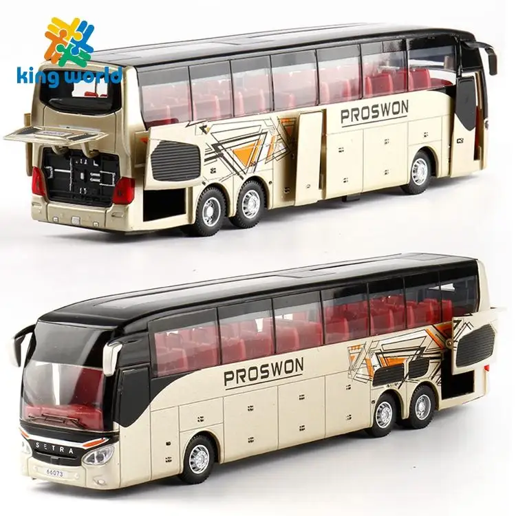 Mayoristas 1:32 Bus Aleación Sonido Luz Funciones Pullback Bus Modelo Diecast Chidren Escala Modelo