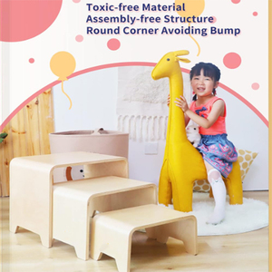 Çok amaçlı çocuk masa ve tabureler bebekler ve çocuklar için 3 adet Set, farklı senaryolar için istiflenebilir ve minimum tasarım - Product Image 2