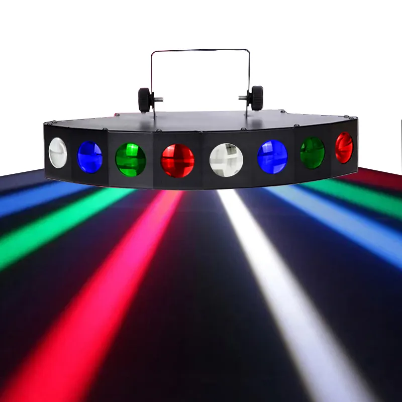 DJ Disco Bar Light Dj Equipment RGBW 4 en 1 8 Eyes Beam Luz con cabezal móvil Luz de escenario