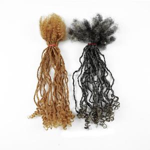 Hot Selling 100% Handmade Permanent Dreadlocks Natural <strong>Black</strong> Hair Locs Inter Locs Extensions for with Curly Ends Women and Girl - Product Image 6